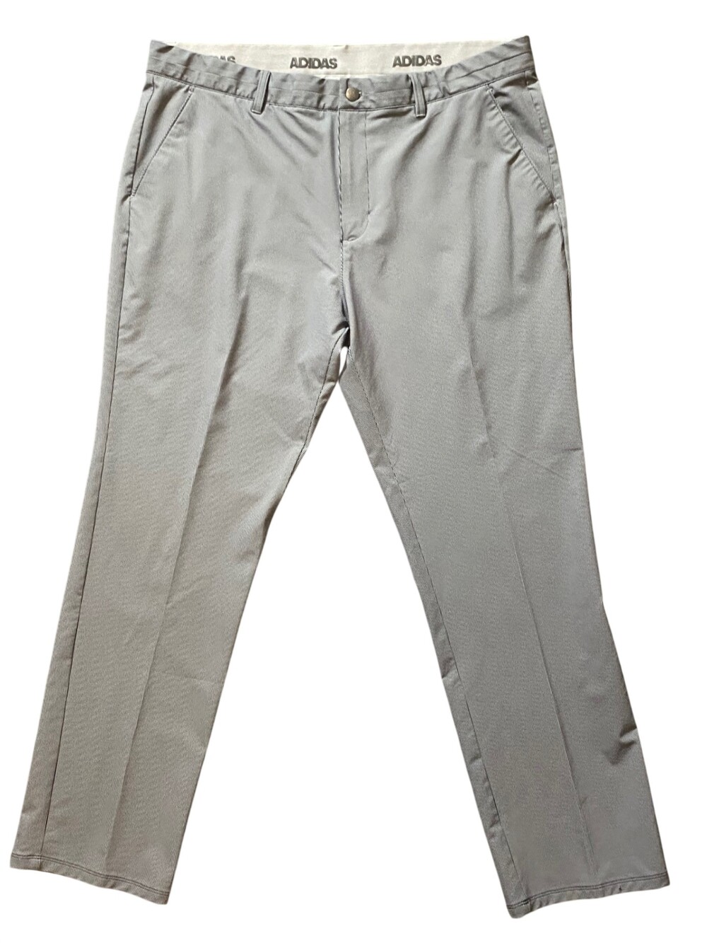Adidas Pants Mens 40x32 Golf Performance Pinstripe Gray Stretch